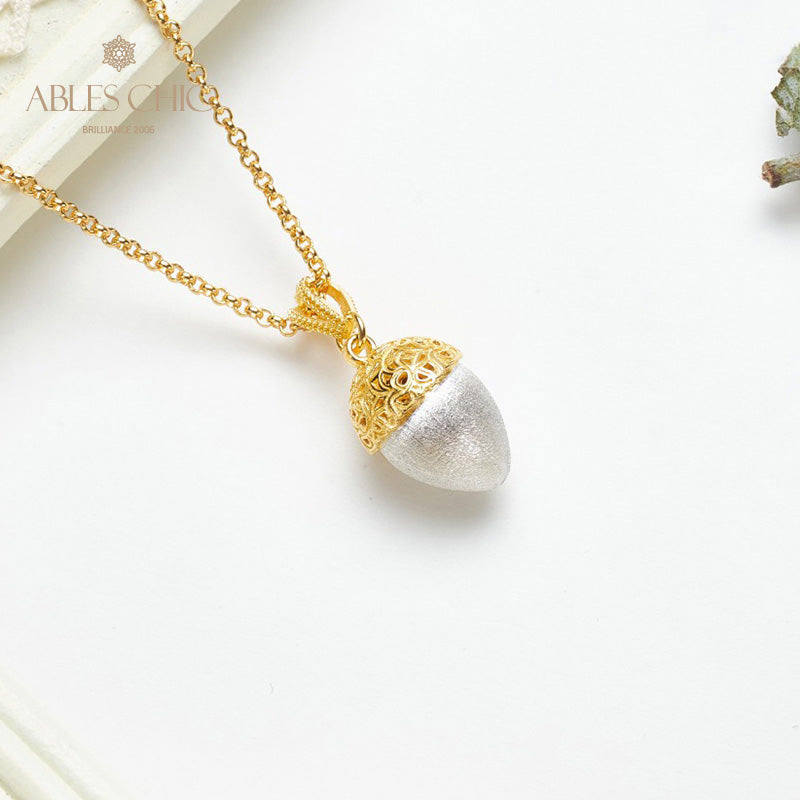 Collier bicolore pomme de pin mat 5962