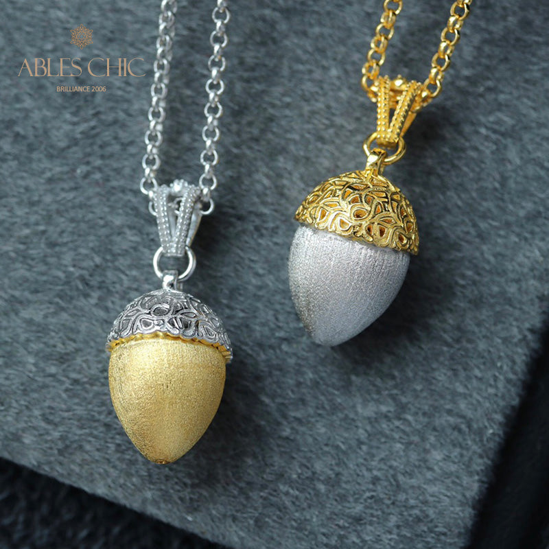 Collier bicolore pomme de pin mat 5962