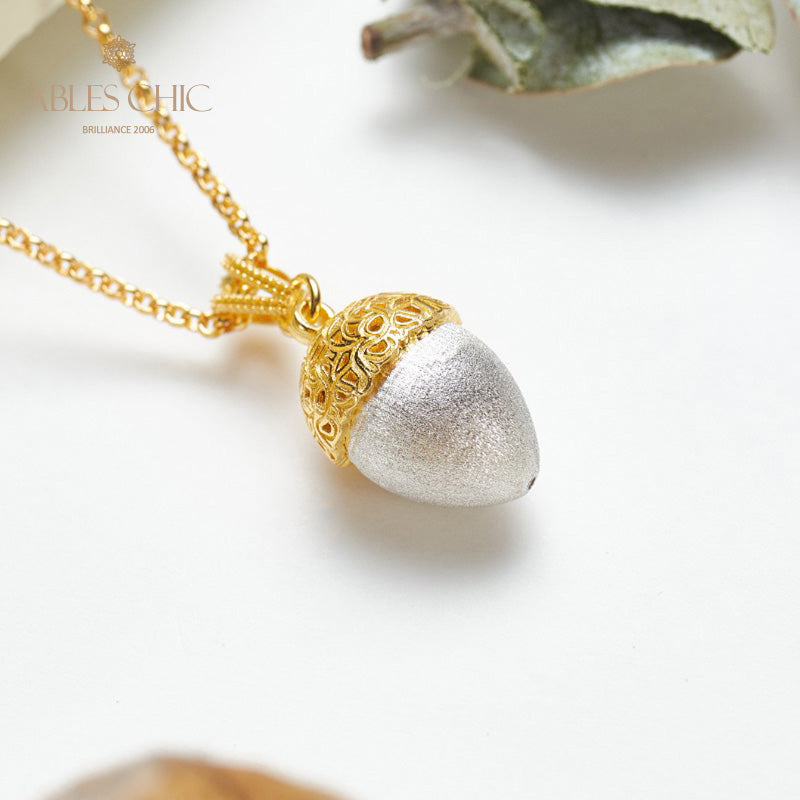 Collier bicolore pomme de pin mat 5962