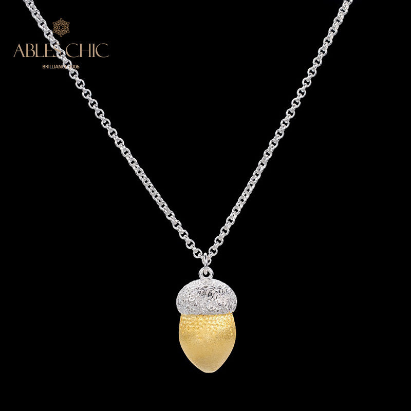 Collier bicolore pomme de pin mat 5962