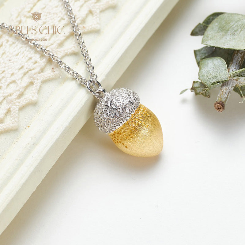 Collier bicolore pomme de pin mat 5962