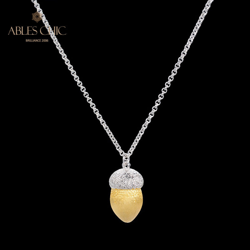 Collier bicolore pomme de pin mat 5962