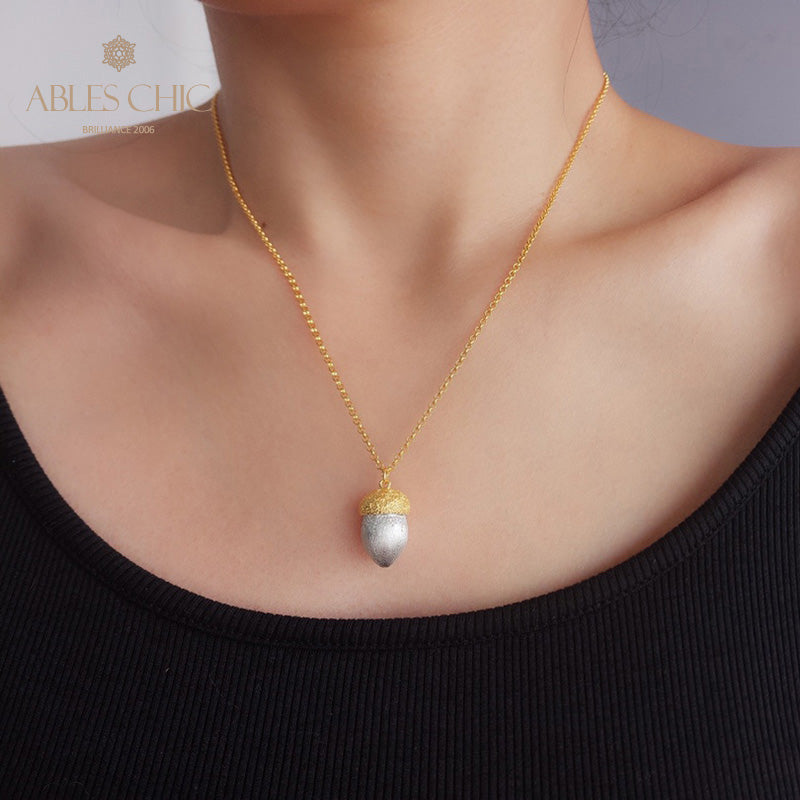 Collier bicolore pomme de pin mat 5962