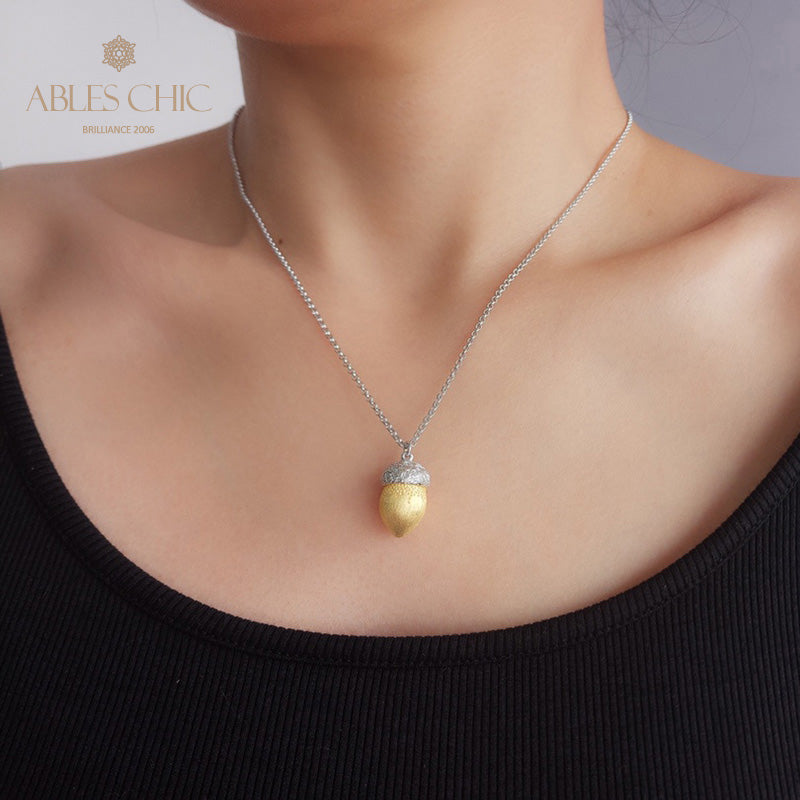 Collier bicolore pomme de pin mat 5962