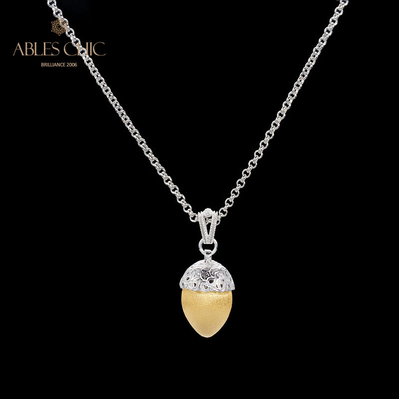 Collier bicolore pomme de pin mat 5962