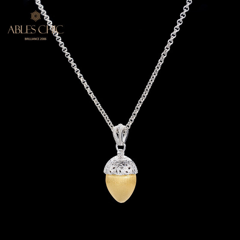 Collier bicolore pomme de pin mat 5962