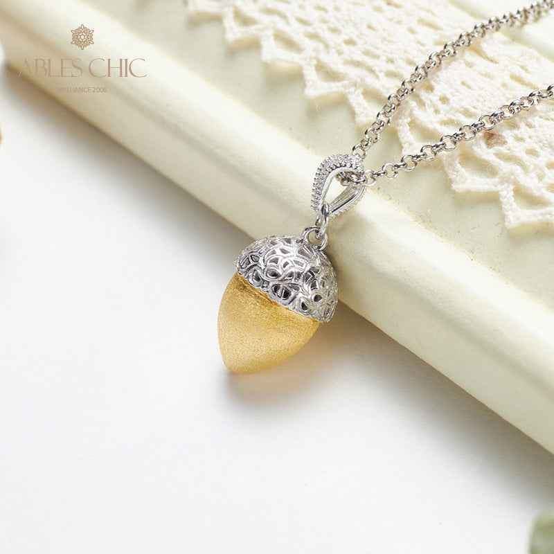 Collier bicolore pomme de pin mat 5962