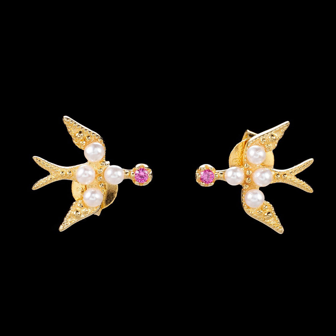 Boucles d'oreilles hirondelle en perles 5973