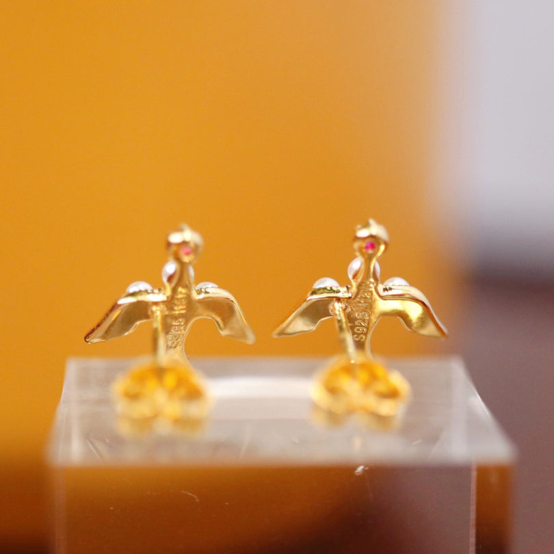 Boucles d'oreilles hirondelle en perles 5973