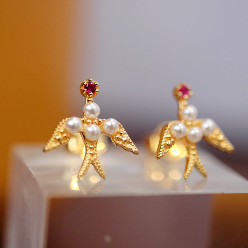 Boucles d'oreilles hirondelle en perles 5973