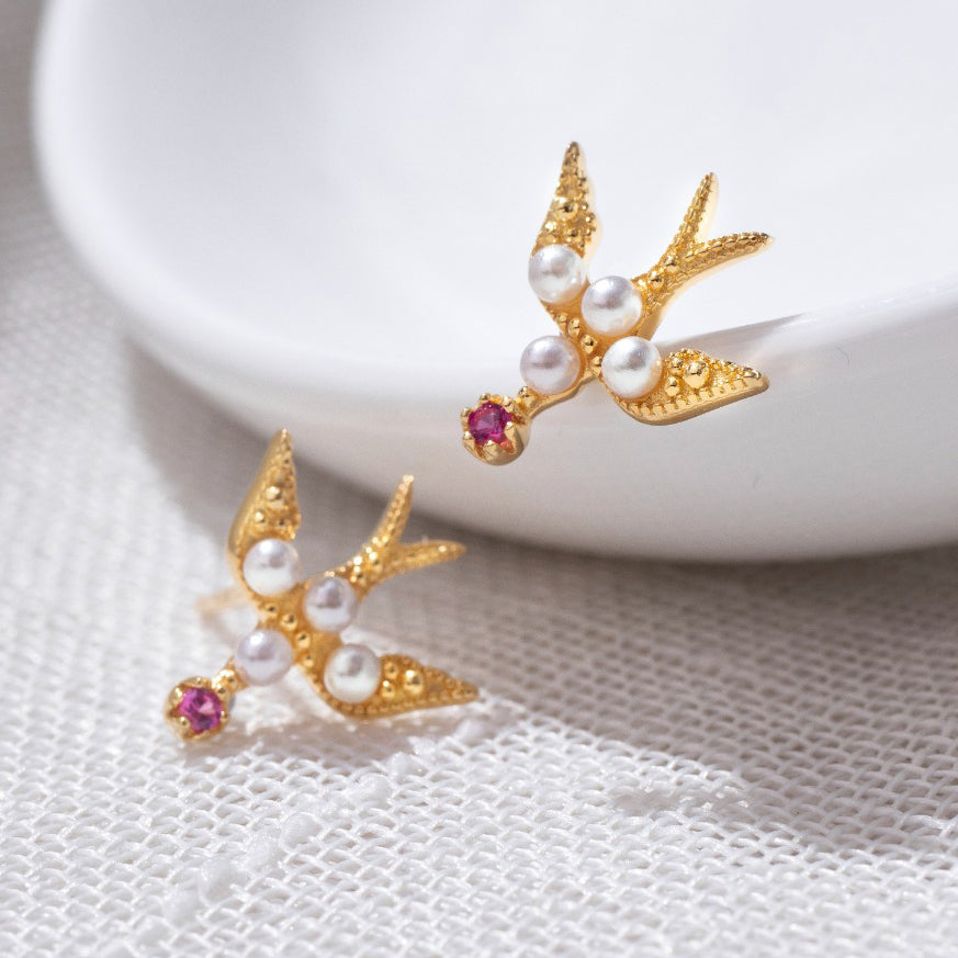Boucles d'oreilles hirondelle en perles 5973