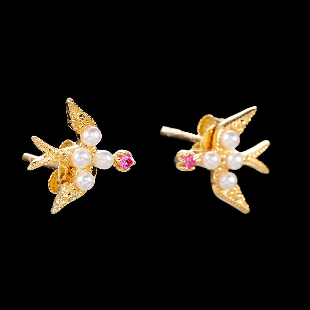 Boucles d'oreilles hirondelle en perles 5973
