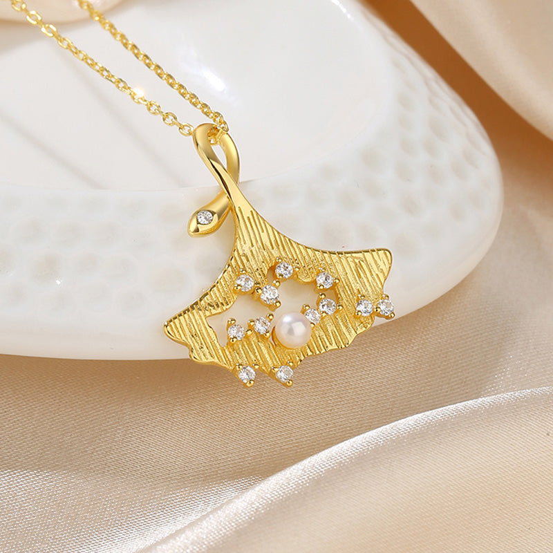 Pendentif Ginkgo perle d'eau douce uniquement PN1010