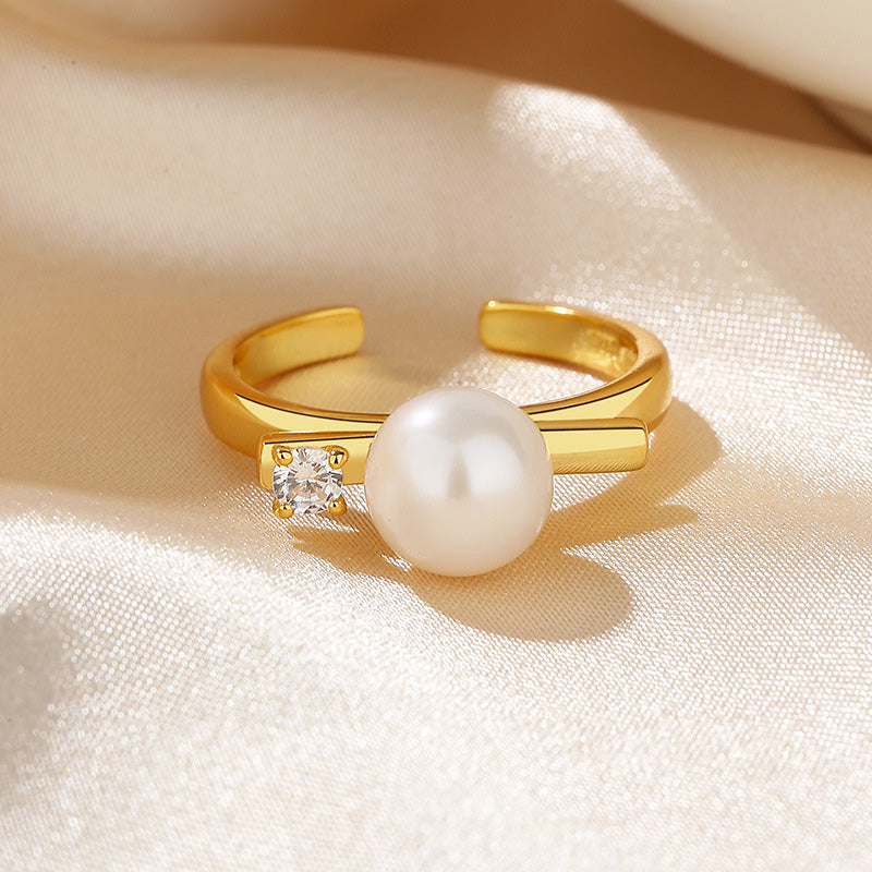 Bague barre en perles d'eau douce RN1017