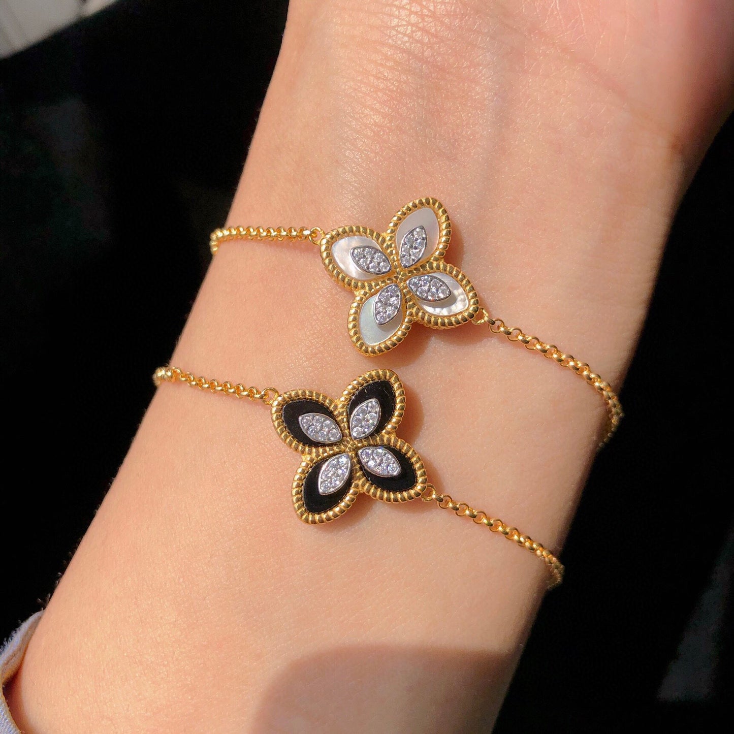 Bracelet Trèfle Coquille Agate 6168