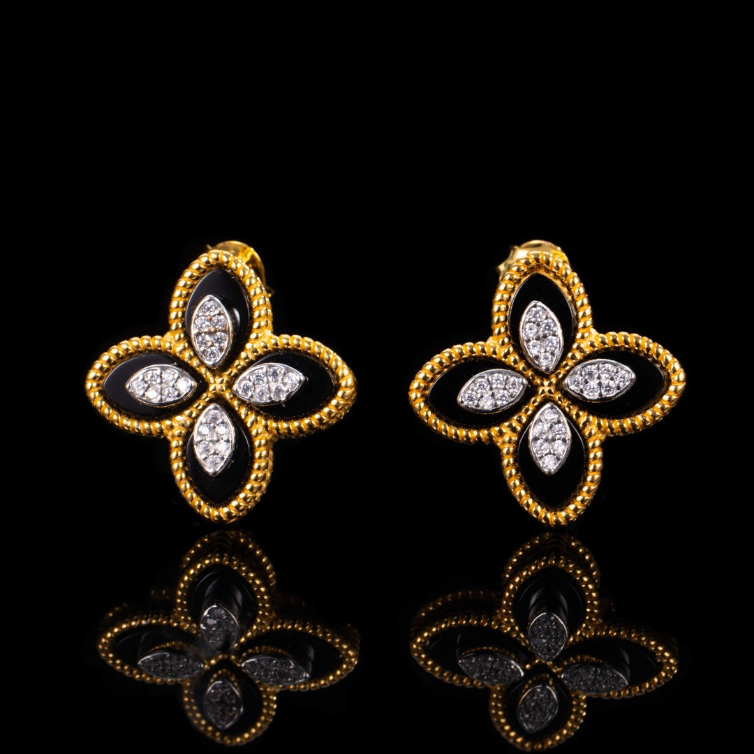 Boucles d'oreilles trèfle agate 6169