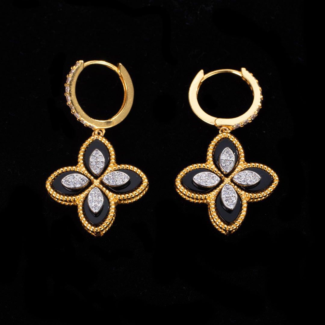Boucles d'oreilles pendantes trèfle 6170