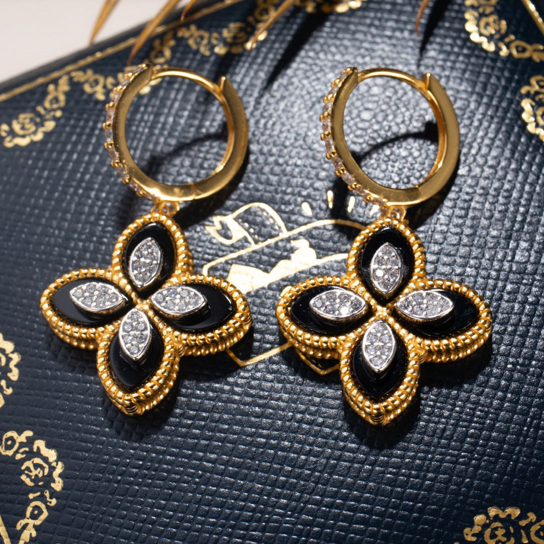 Boucles d'oreilles pendantes trèfle 6170
