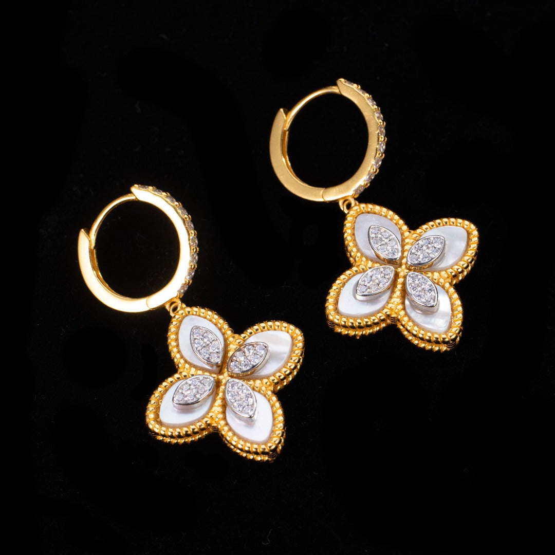 Boucles d'oreilles pendantes trèfle 6170