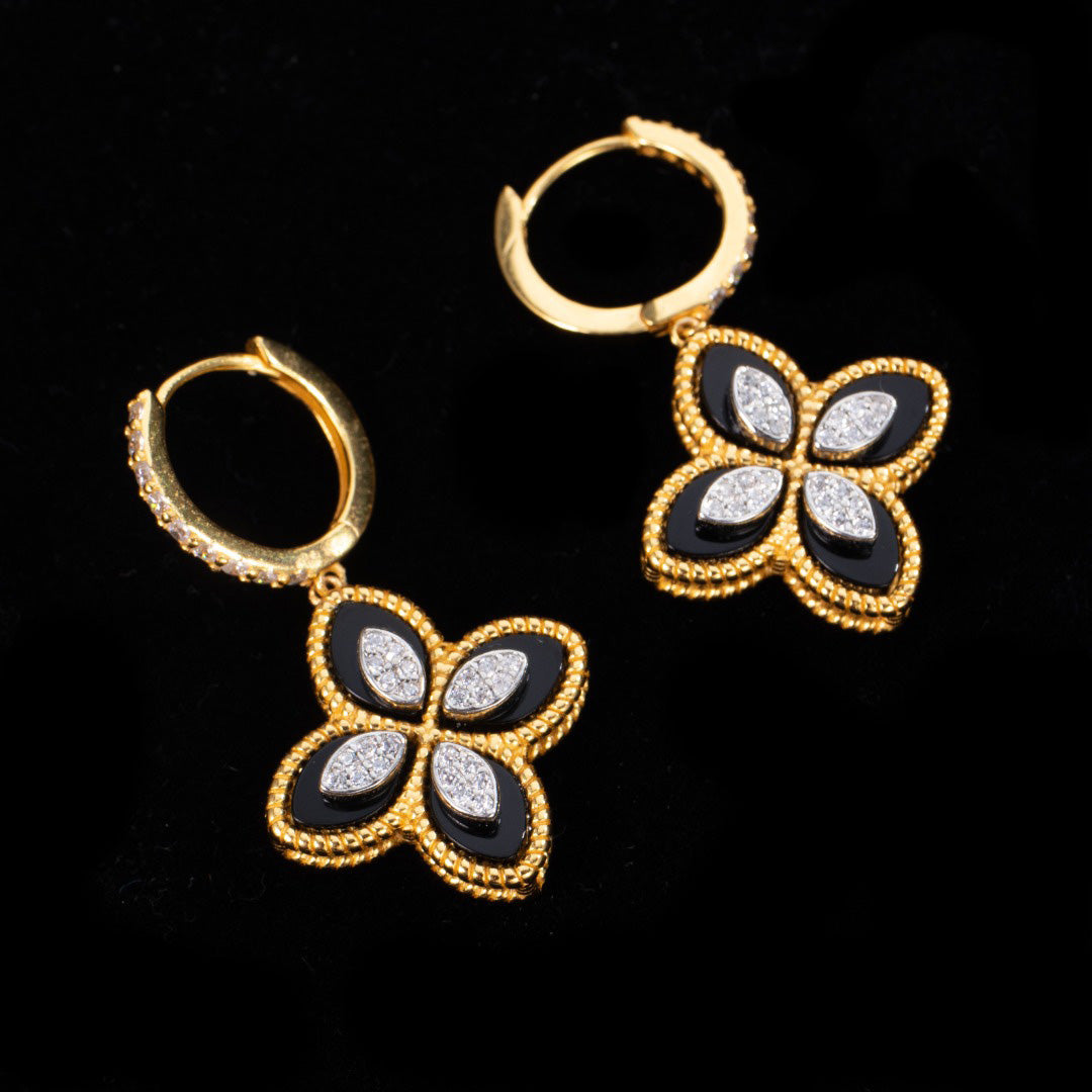 Boucles d'oreilles pendantes trèfle 6170