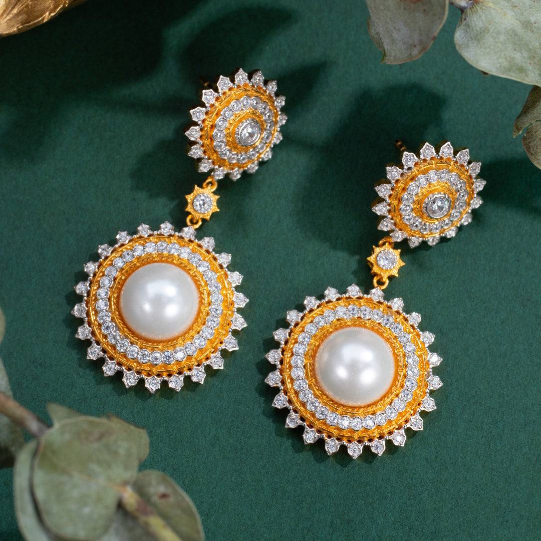 Boucles d'oreilles perles de tournesol 6174