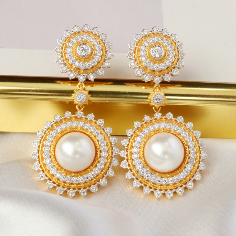 Boucles d'oreilles perles de tournesol 6174