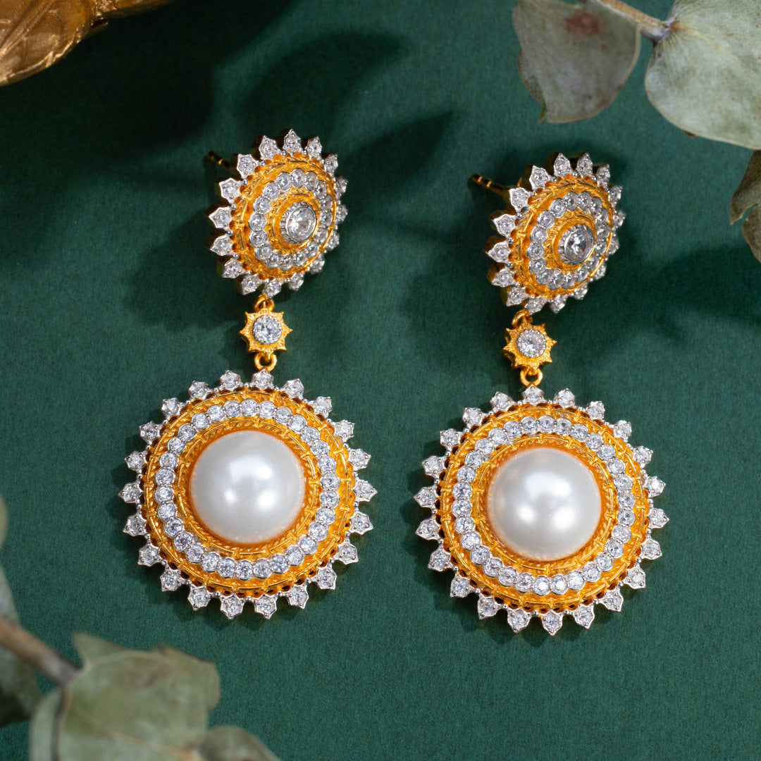 Boucles d'oreilles perles de tournesol 6174