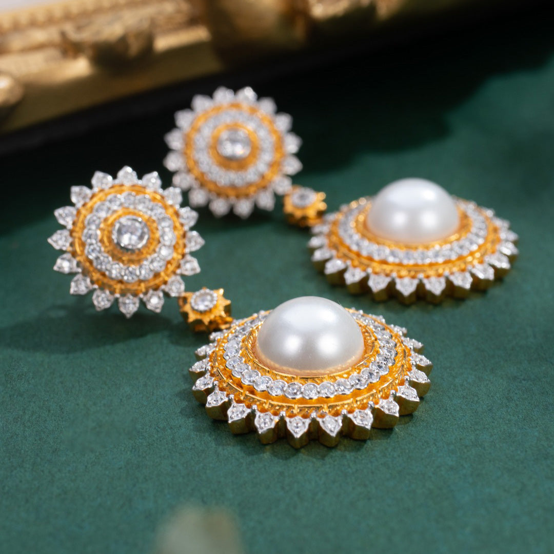 Boucles d'oreilles perles de tournesol 6174
