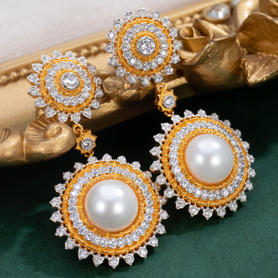Boucles d'oreilles perles de tournesol 6174