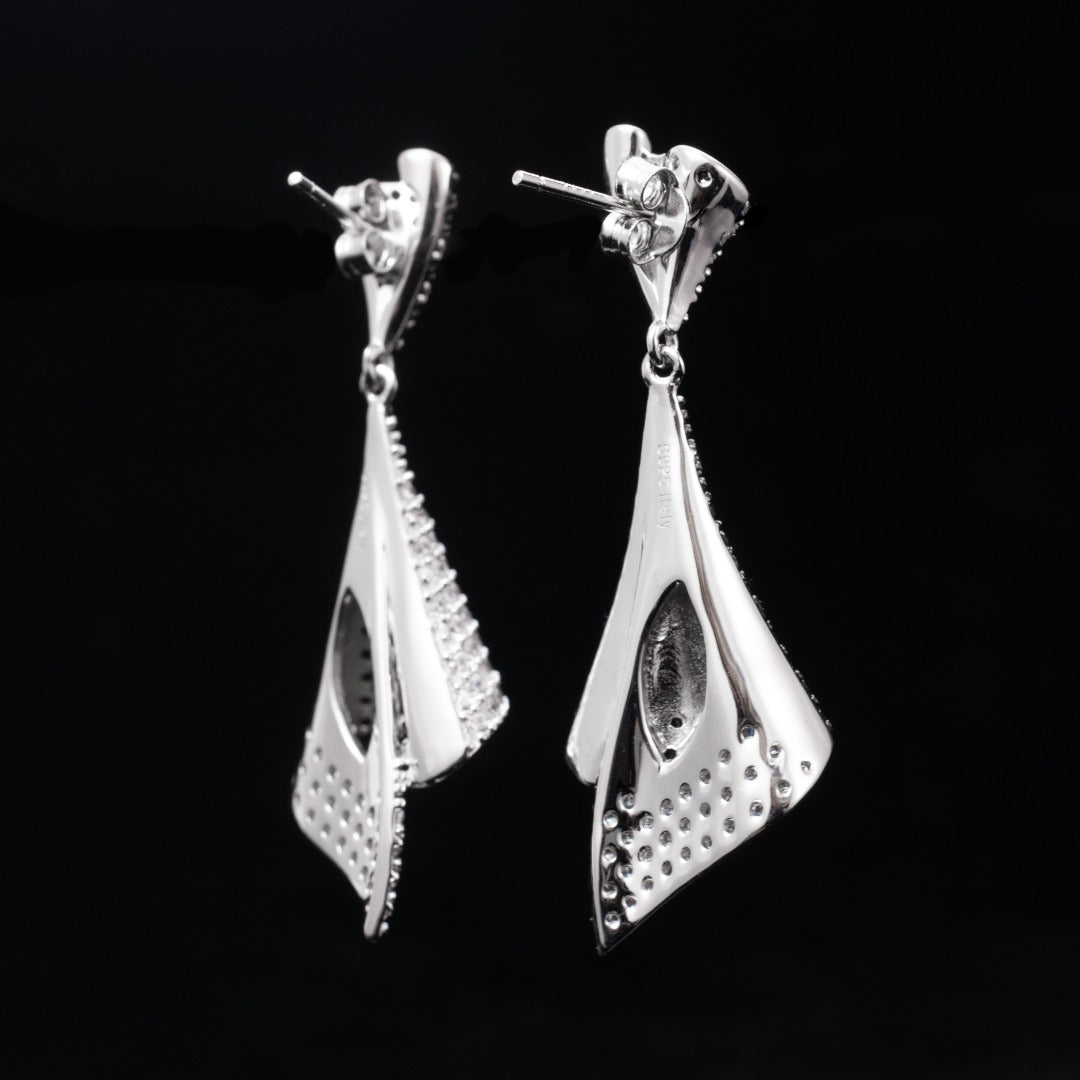Boucles d'oreilles géométriques pavées 6181