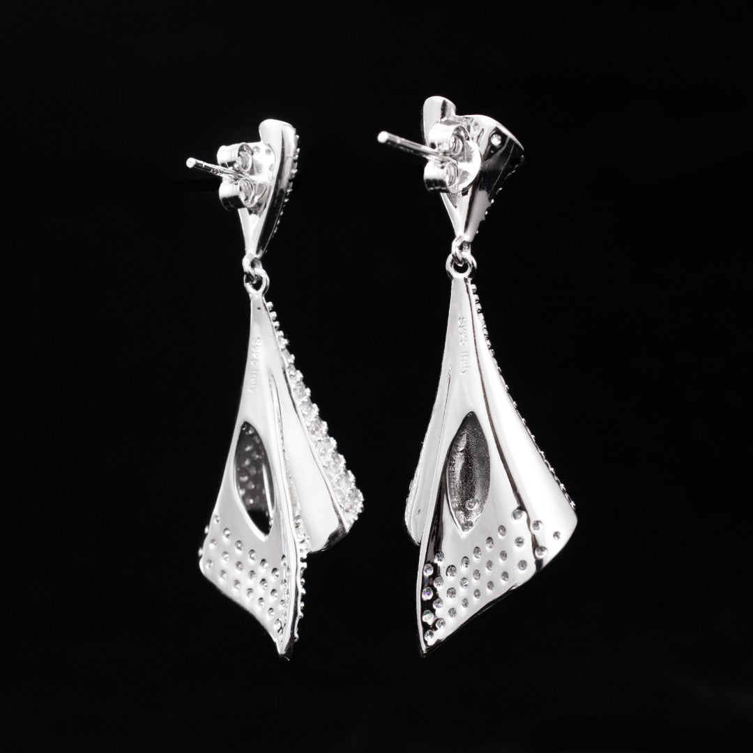 Boucles d'oreilles géométriques pavées 6181