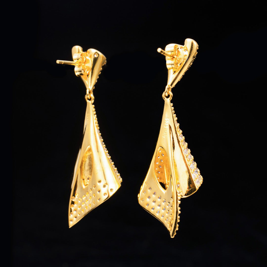 Boucles d'oreilles géométriques pavées 6181
