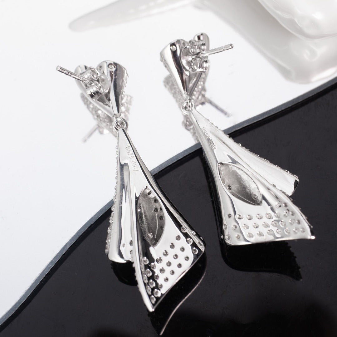 Boucles d'oreilles géométriques pavées 6181