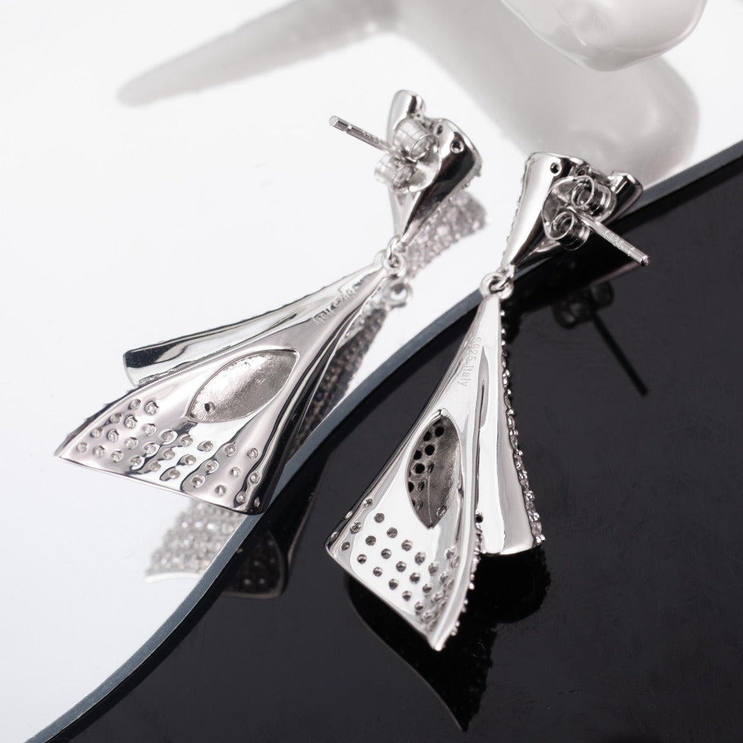 Boucles d'oreilles géométriques pavées 6181
