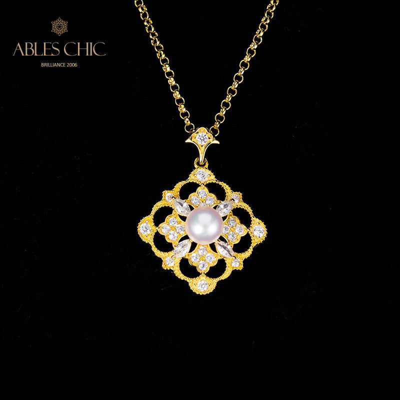 Collier trèfle de perles Akoya 6186