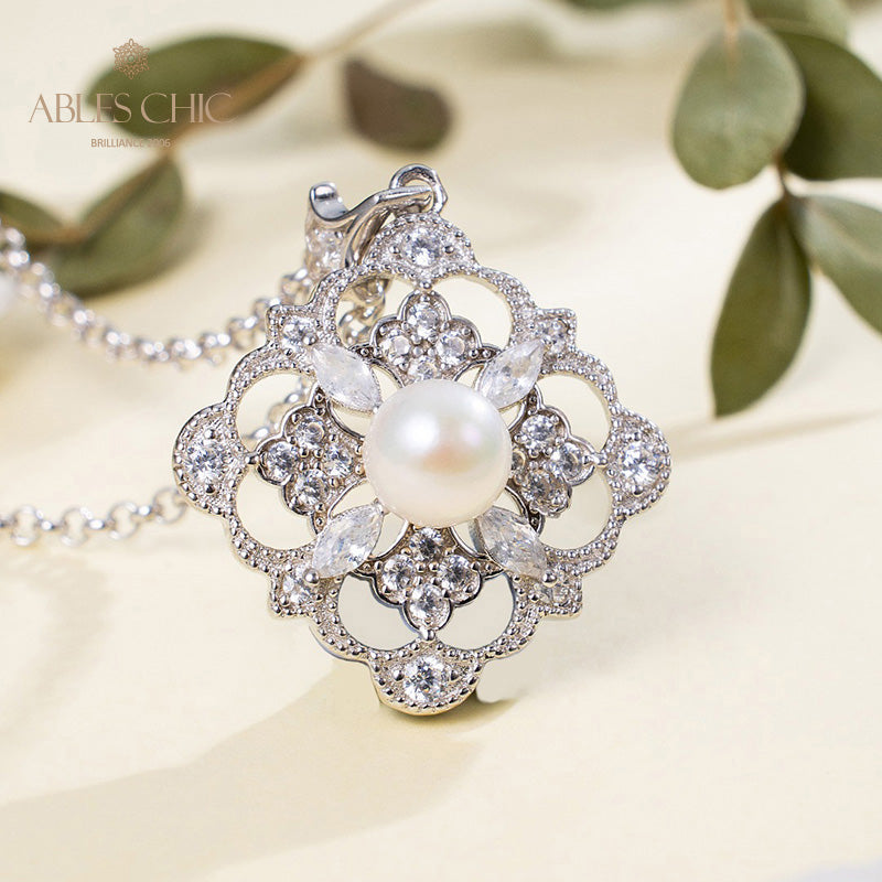 Collier trèfle de perles Akoya 6186