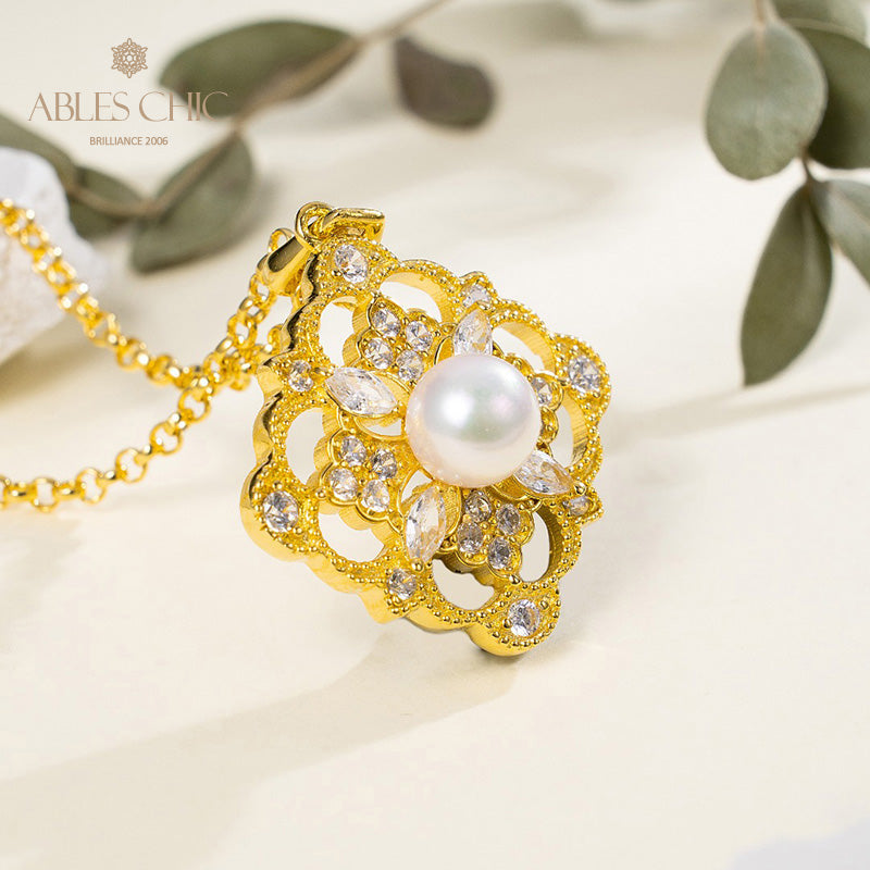 Collier trèfle de perles Akoya 6186