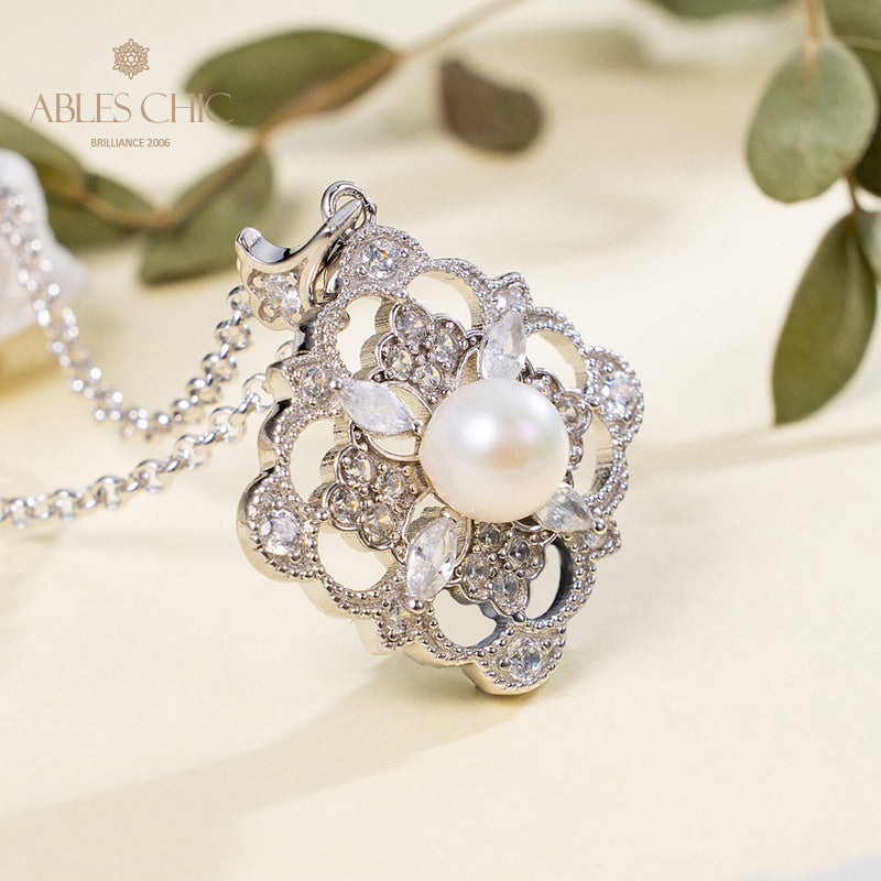 Collier trèfle de perles Akoya 6186
