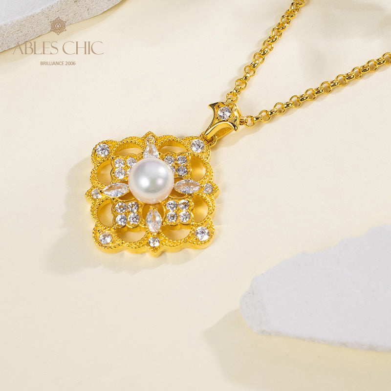 Collier trèfle de perles Akoya 6186