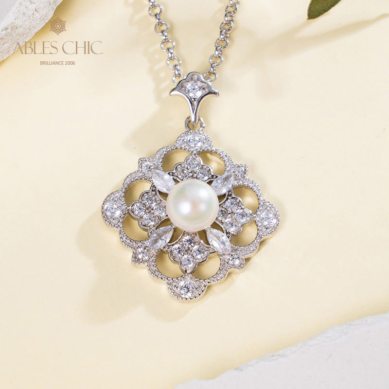 Collier trèfle de perles Akoya 6186