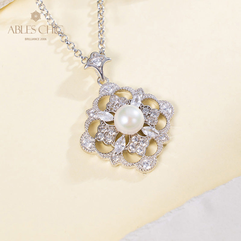 Collier trèfle de perles Akoya 6186