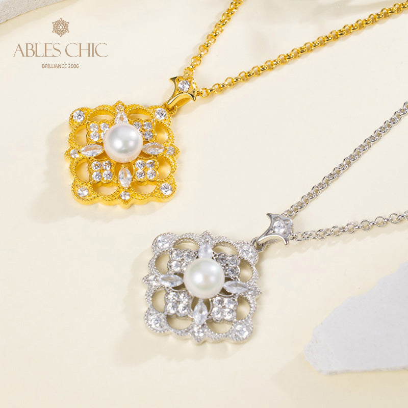 Collier trèfle de perles Akoya 6186