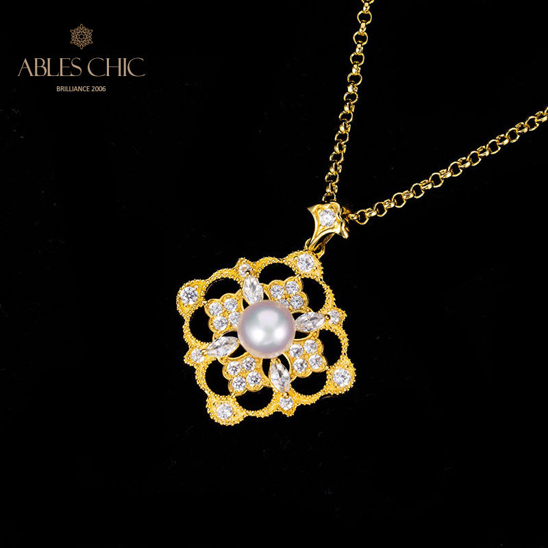 Collier trèfle de perles Akoya 6186