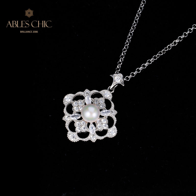 Collier trèfle de perles Akoya 6186