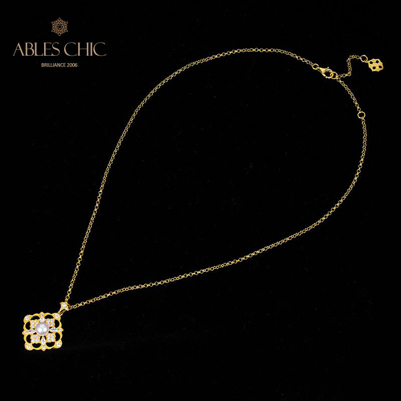 Collier trèfle de perles Akoya 6186