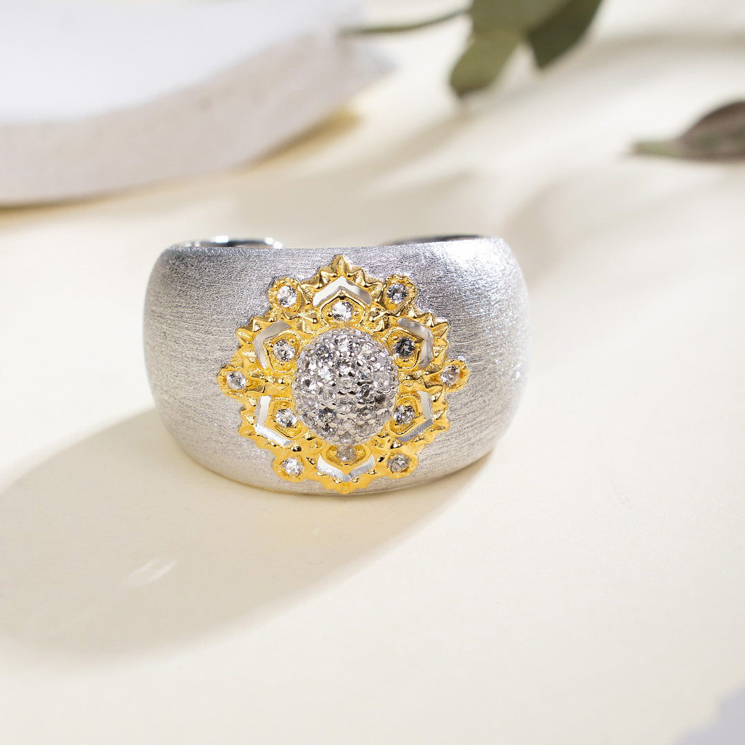 Bague Soyeuse Florale Topaze 6191