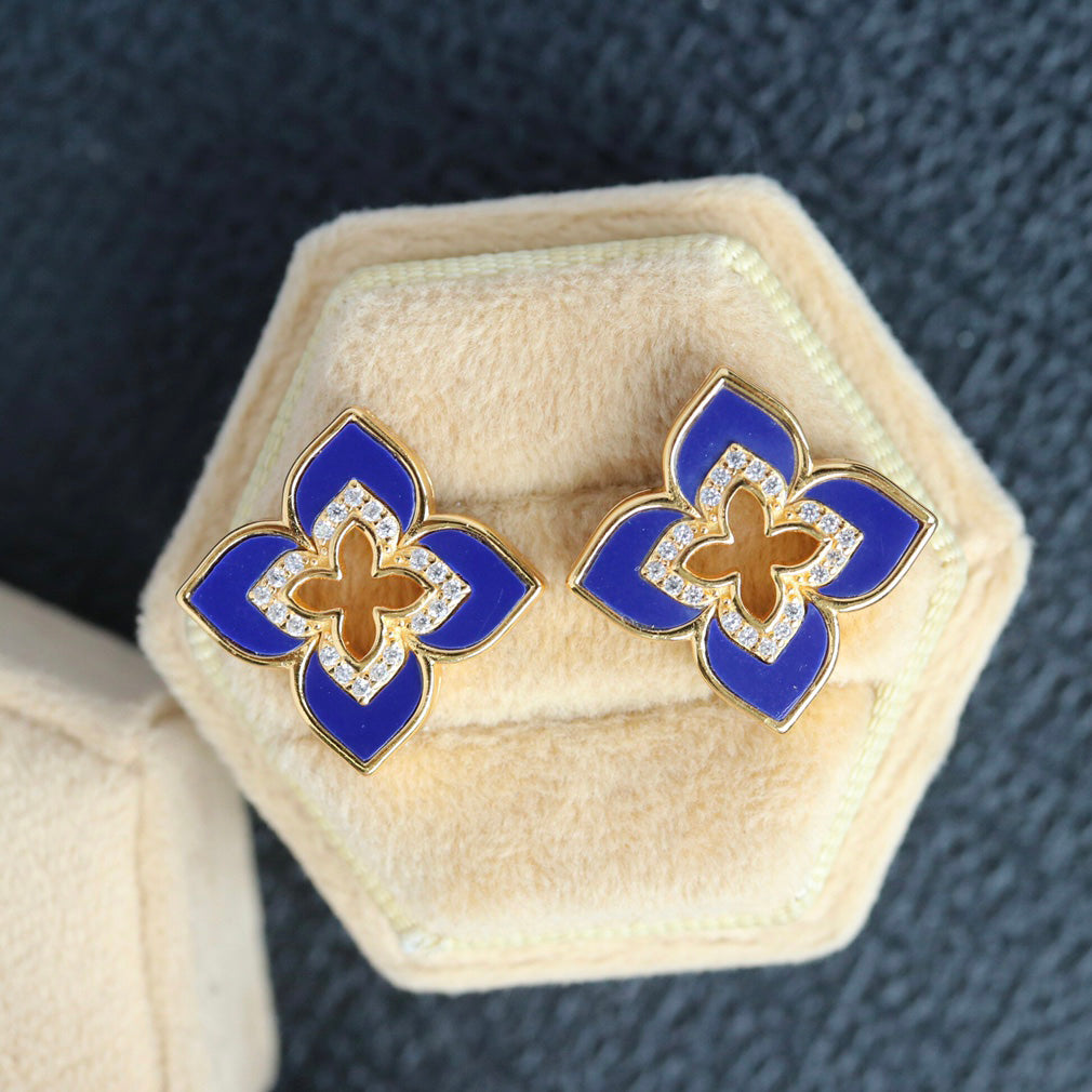 Boucles d'oreilles Trèfle Lapis 6201