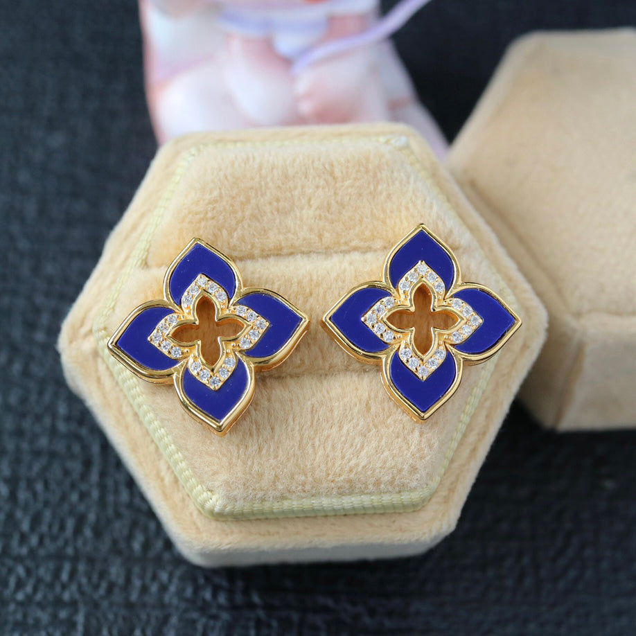 Boucles d'oreilles Trèfle Lapis 6201