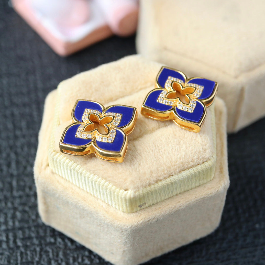 Boucles d'oreilles Trèfle Lapis 6201