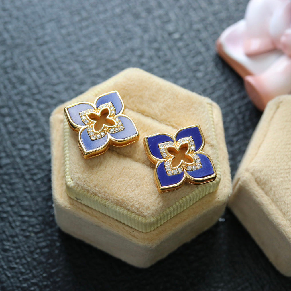 Boucles d'oreilles Trèfle Lapis 6201